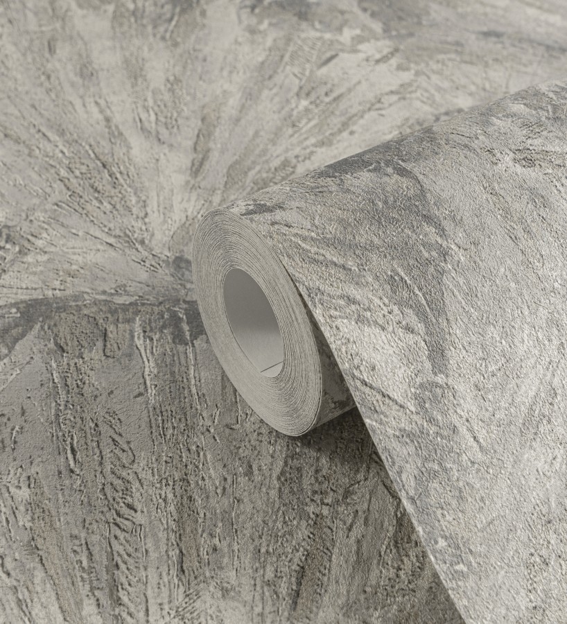 Papel pintado abanicos al óleo texturizado tonos piedra  Bellagio Gilded 684884