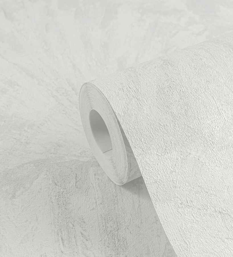 Papel pintado abanicos al óleo texturizado tonos blanco y gris  Bellagio Gilded 684886