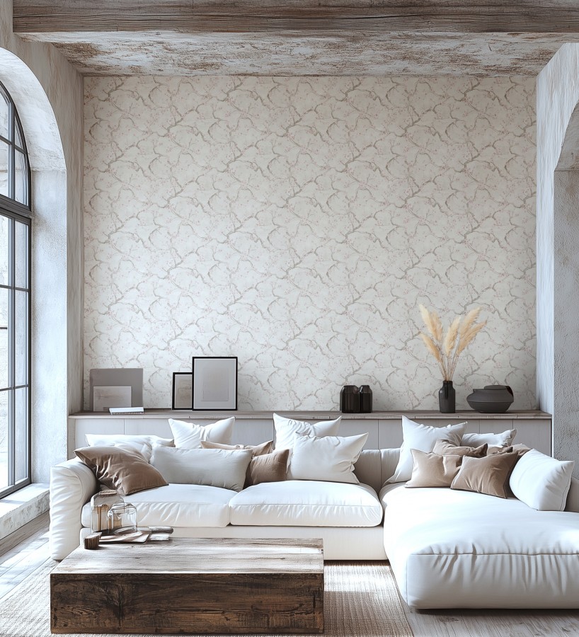 Papel pintado flores rosa y blanco fondo texturizado tonos blanco  Katsura Elegant 684893