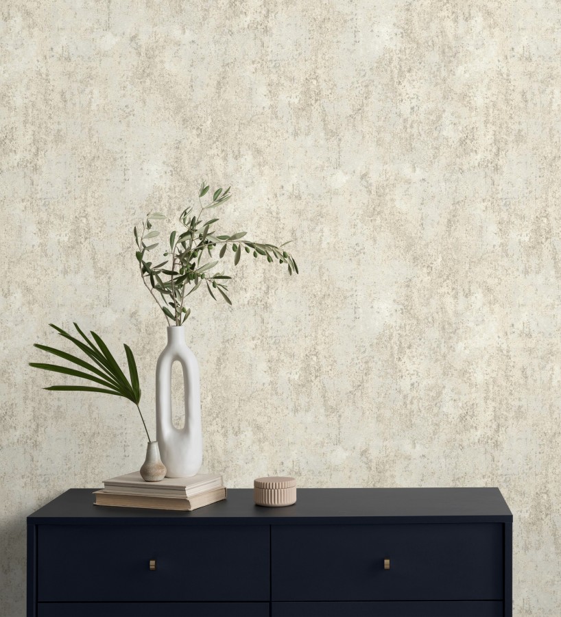 Papel pintado mortero a la cal beige texturizado mate  Somad Concrete 684900