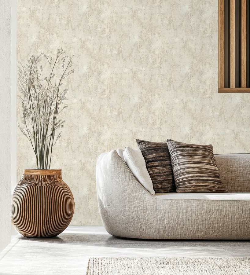 Papel pintado mortero a la cal beige texturizado mate  Somad Concrete 684900