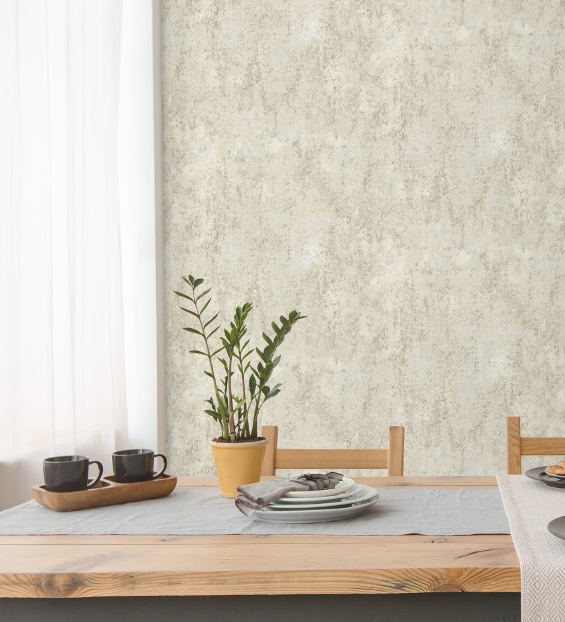 Papel pintado mortero a la cal beige texturizado mate  Somad Concrete 684900