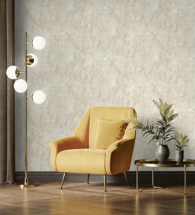 Papel pintado mortero a la cal beige texturizado mate  Somad Concrete 684900
