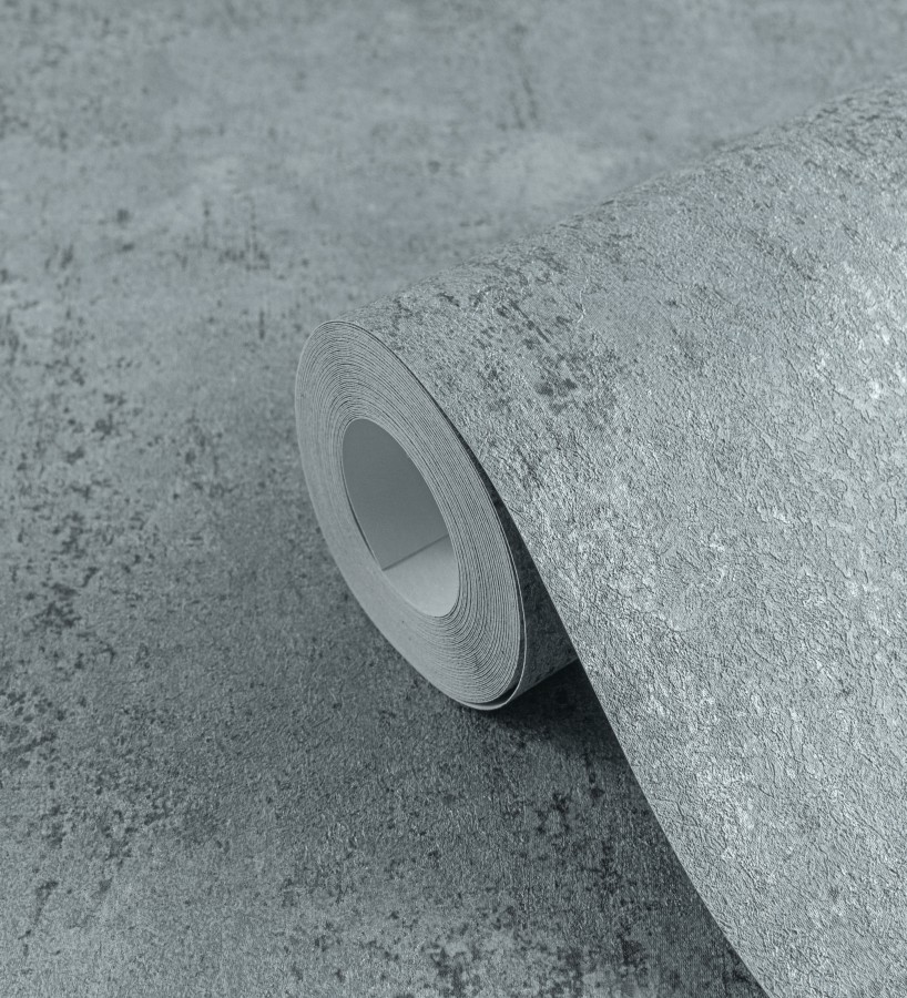 Papel pintado mortero a la cal azul petróleo texturizado mate  Somad Concrete 684903