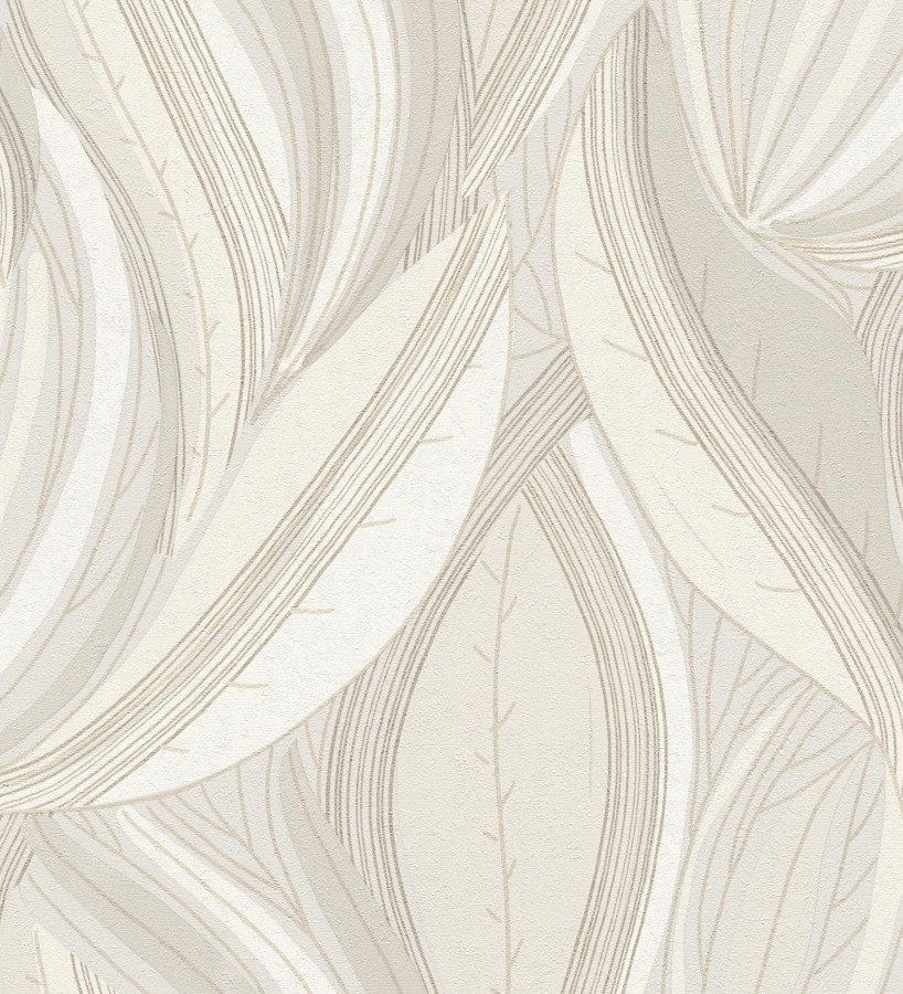 Papel pintado hojas vibrantes en grabado retro texturizado  Hibiscus Lush 684909