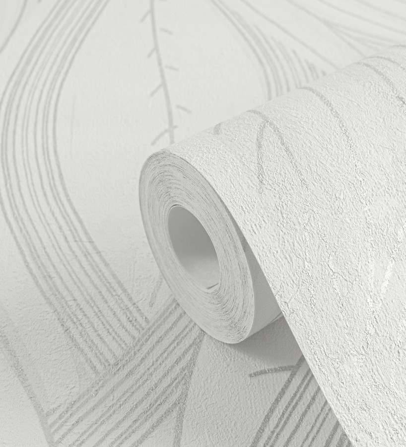 Papel pintado hojas vibrantes en grabado retro texturizado  Hibiscus Lush 684910