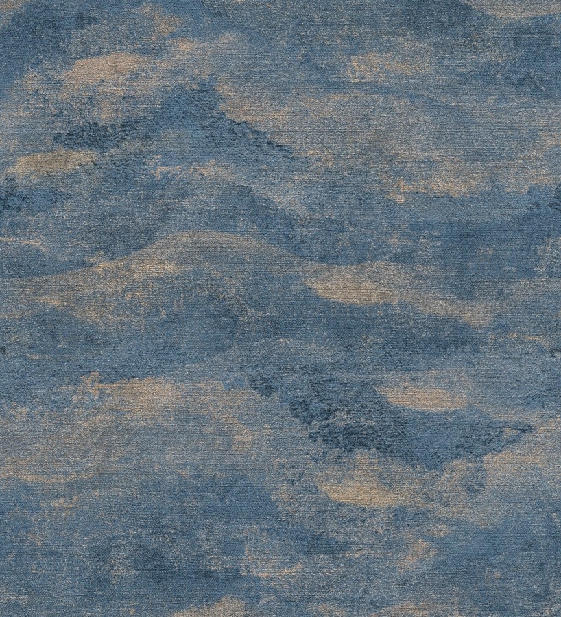 Papel pintado lienzo con nubes doradas evanescentes fondo azul  Ocean Bold 684911