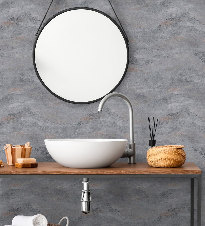 Papel pintado lienzo con nubes bronce evanescentes fondo gris  Ocean Bold 684912
