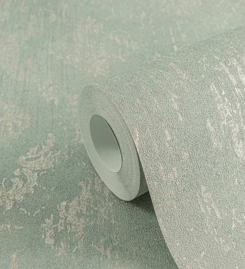 Papel pintado damasco pátina antigua dorado y verde celadón  Roma Eternal 684920