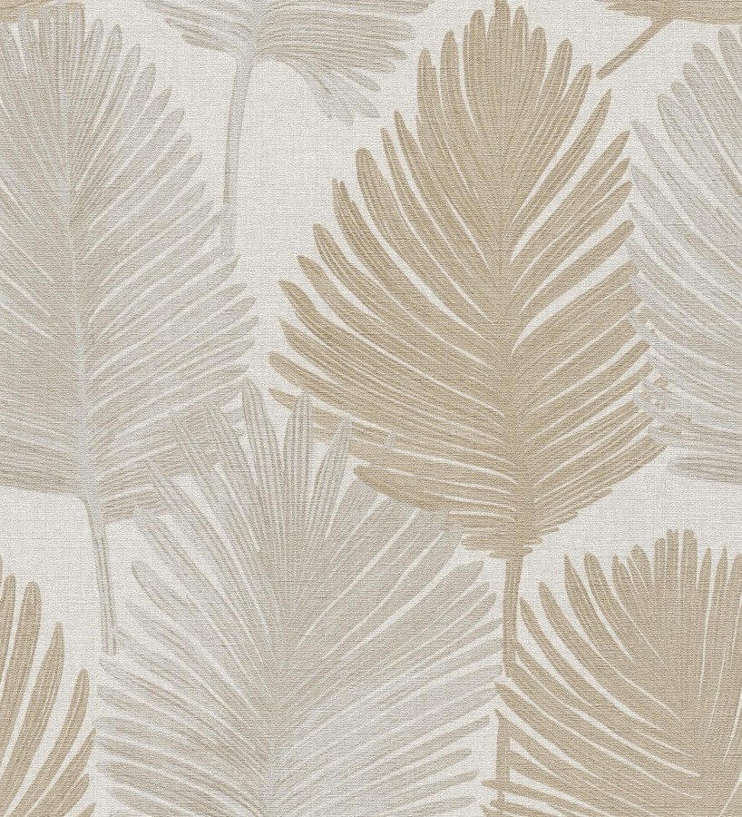 Papel pintado sutiles palmas taupe textura textil fondo neutro  Lantau Mystic 684921
