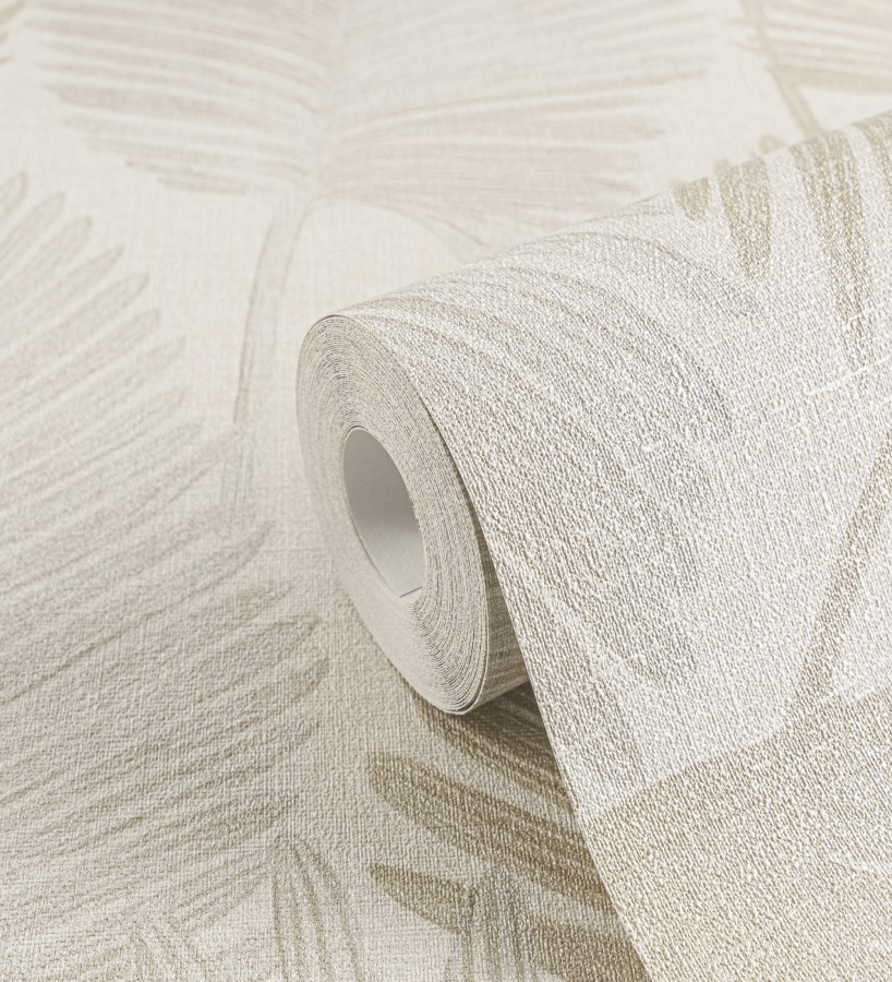 Papel pintado sutiles palmas taupe textura textil fondo neutro  Lantau Mystic 684921