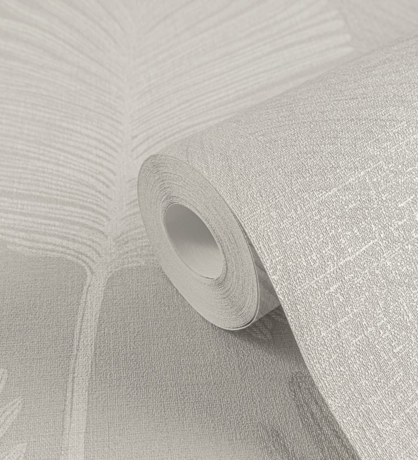 Papel pintado sutiles palmas taupe textura textil fondo gris  Lantau Mystic 684922