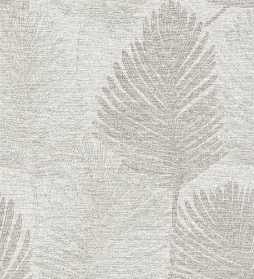 Papel pintado sutiles palmas tonos neutro textura textil fondo blanco  Lantau Mystic 684923