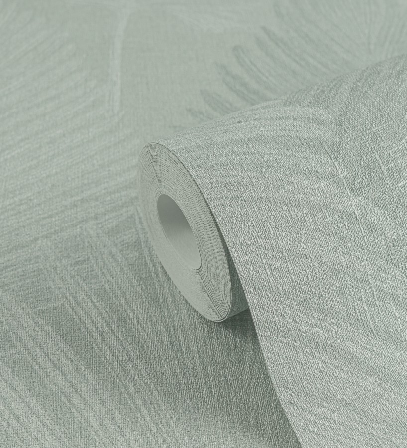 Papel pintado sutiles palmas verdes textura textil fondo verde salvia  Lantau Mystic 684924