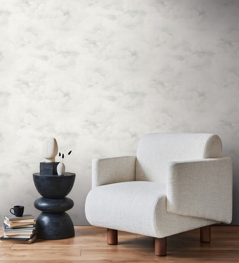 Papel pintado de nubes con textura de pintura al óleo y estilo etéreo blanco roto  Skye Eden 684934