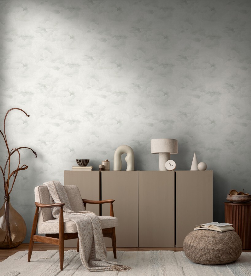 Papel pintado de nubes con textura de pintura al óleo y estilo etéreo blanco roto  Skye Eden 684934