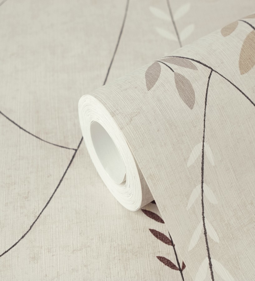 Papel pintado espigas estilo nórdico fondo estuco suave tono piedra  Laurel Breezy 684936