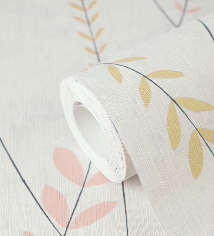 Papel pintado espigas estilo nórdico fondo estuco suave tono gris claro  Laurel Breezy 684937