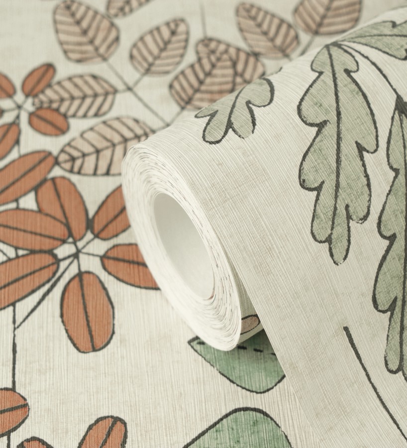 Papel pintado herbario retro vintage refinado pátina fondo color arena  Adelaide Lush 684949