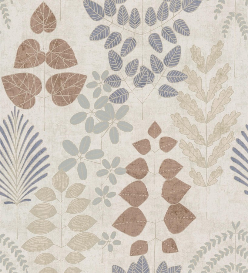 Papel pintado herbario retro vintage refinado pátina fondo color beige  Adelaide Lush 684950