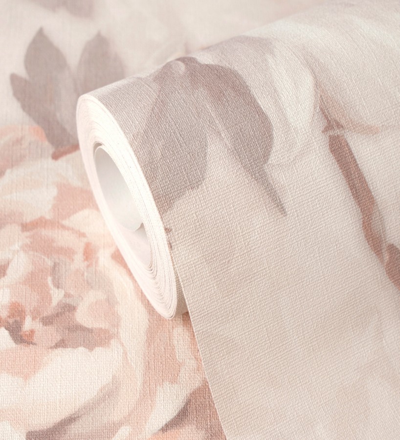 Papel pintado de peonías óleo vintage refinado fondo albaricoque claro  Florence Graceful 684983