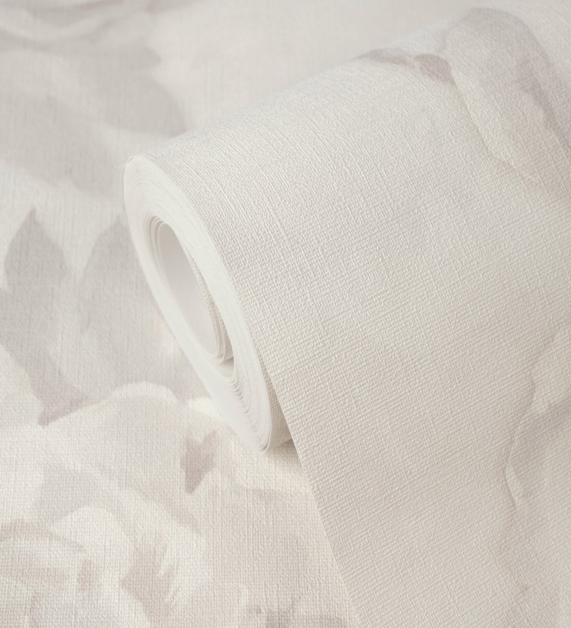 Papel pintado de peonías óleo vintage refinado fondo blanco roto  Florence Graceful 684984
