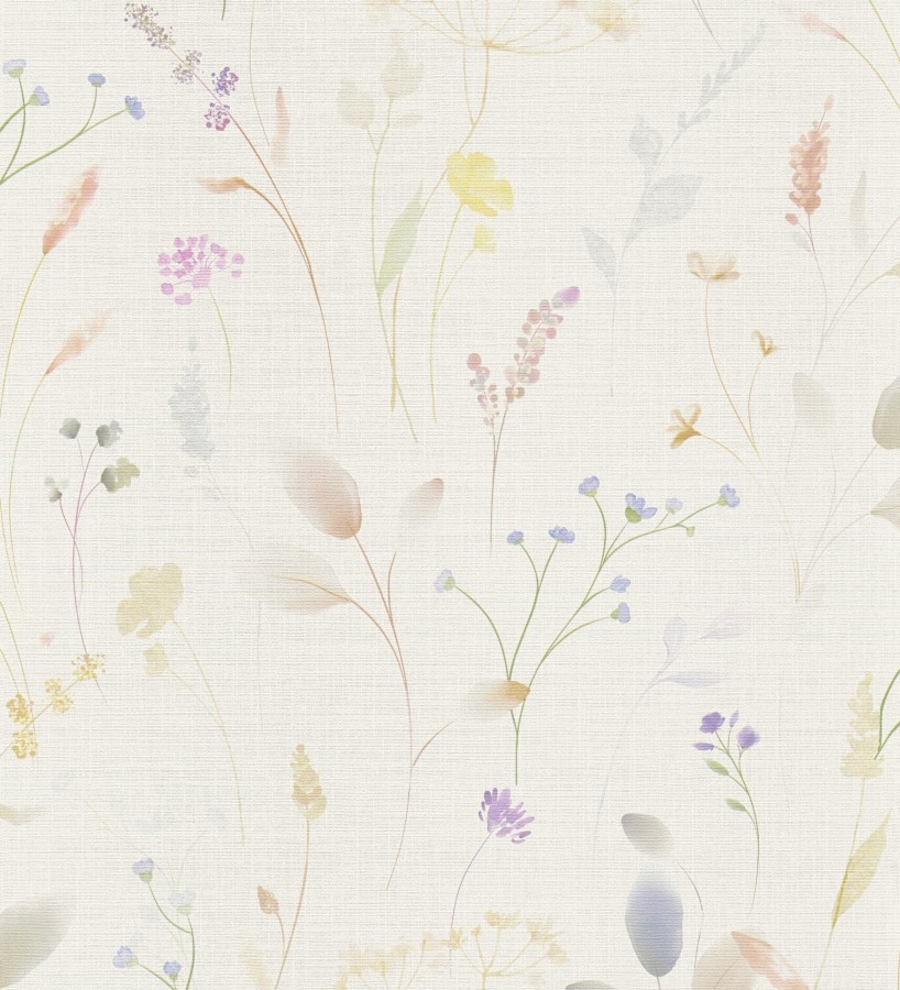 Papel pintado flores silvestres vintage en acuarela fondo texturizado  Sora Painted 684988