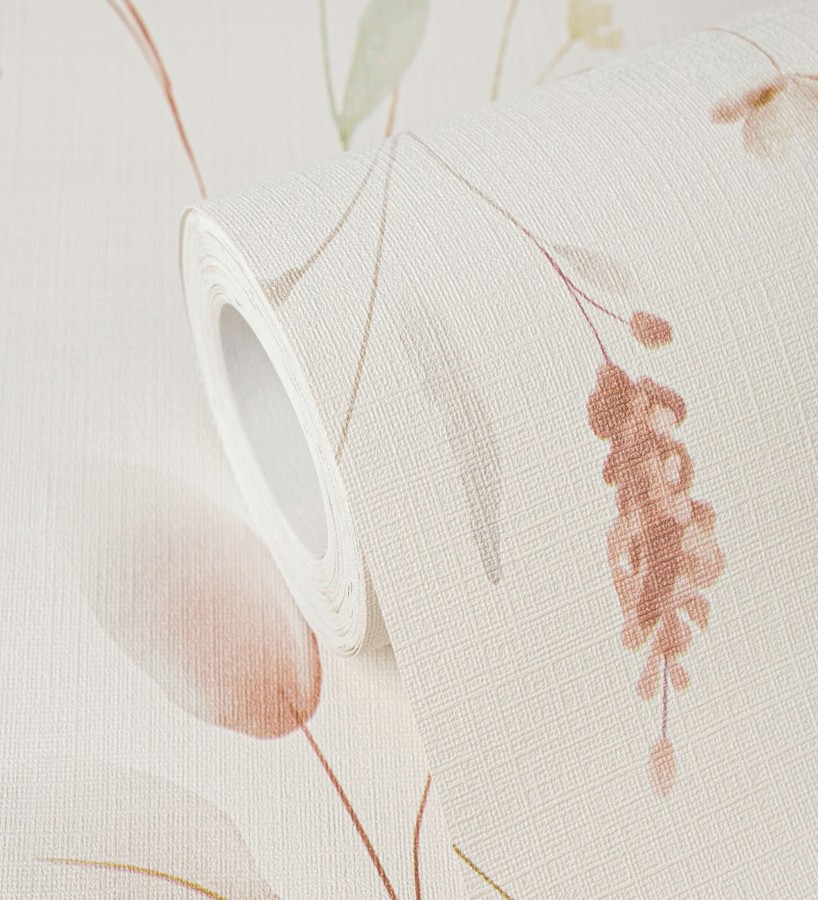Papel pintado flores silvestres vintage en acuarela fondo texturizado  Sora Painted 684988