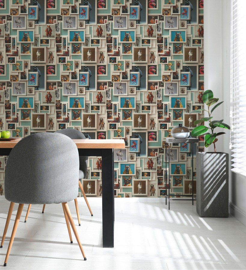 Papel pintado retratos animales hipsters fauna urbana  Bronx Bold 684997