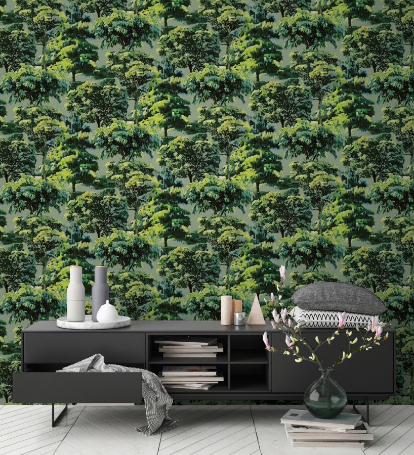 Papel pintado bosque óleo pincelada impresionista  Sherwood Deep 684999
