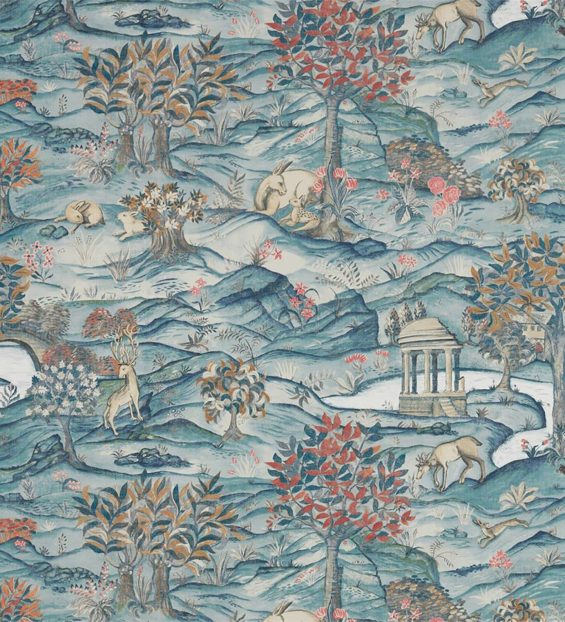 Papel pintado paisaje bucólico templos y fauna lienzo  Alistair Scenic 685070