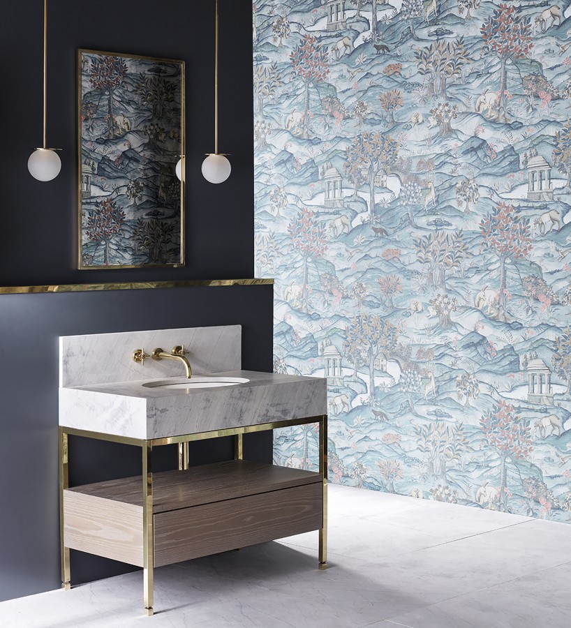 Papel pintado paisaje bucólico templos y fauna lienzo  Alistair Scenic 685070