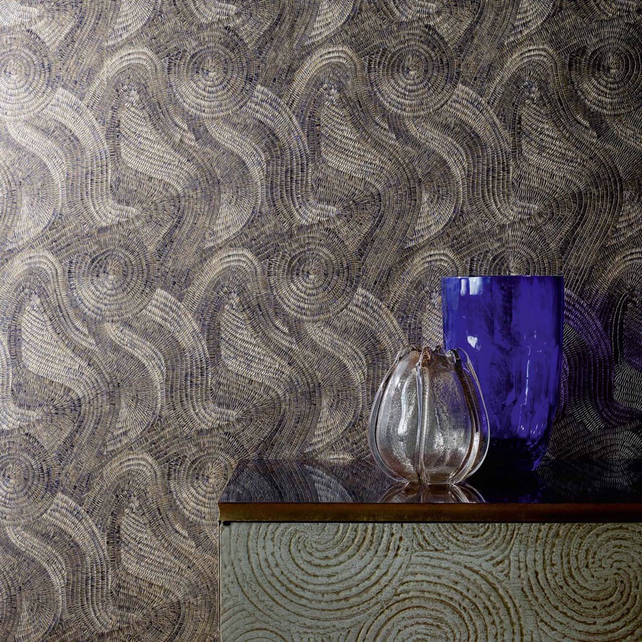Papel pintado mosaico tribal étnico de ondas artesanales  Boldhi Canopi 685075