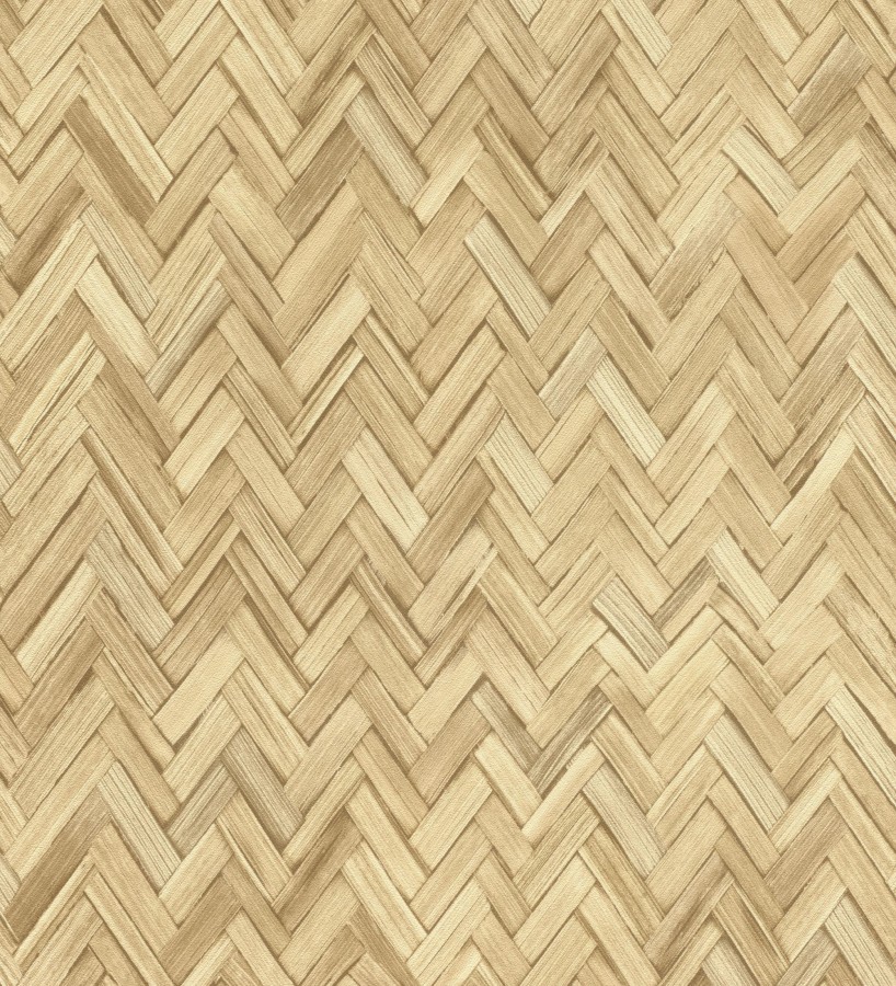 Papel pintado ratán diseño espiga tono arena  Bangkok Rattan 685085