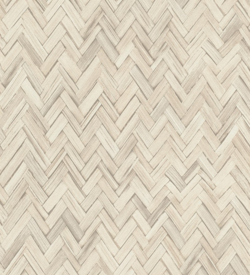 Papel pintado ratán diseño espiga tono beige claro  Bangkok Rattan 685088