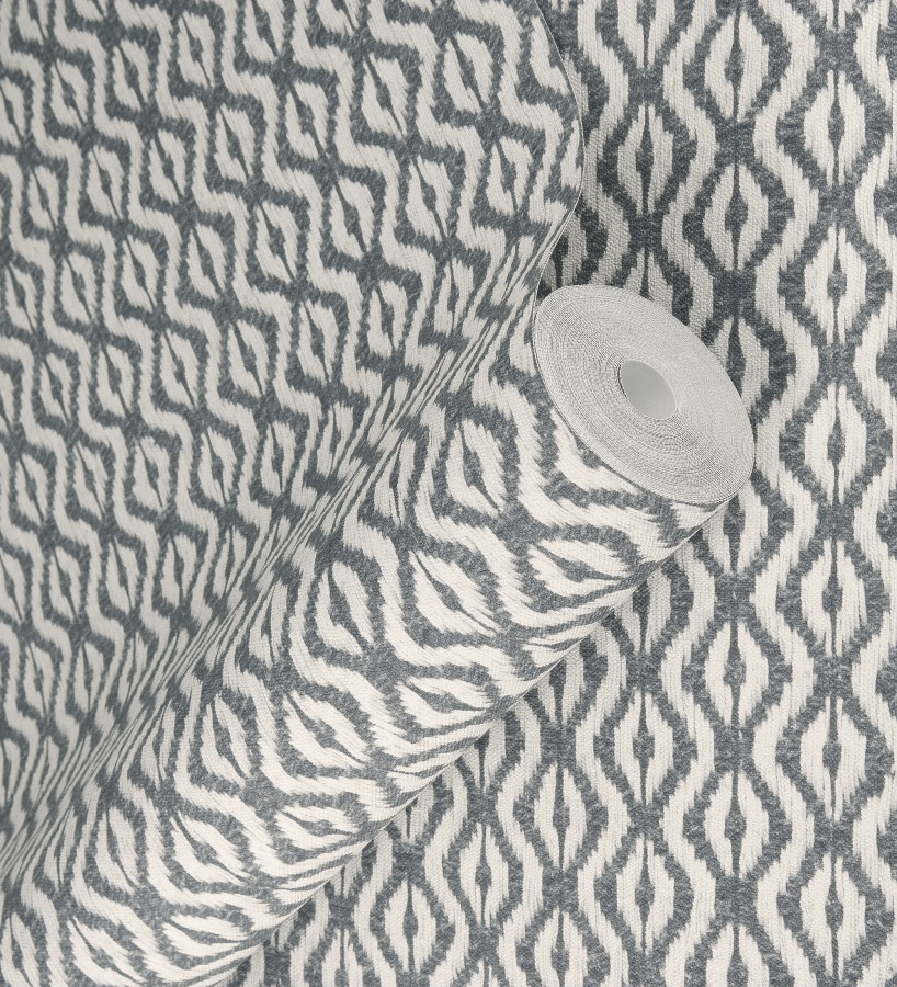 Papel pintado telar de mali lino azul textura ancestral  Agra Woven 685094