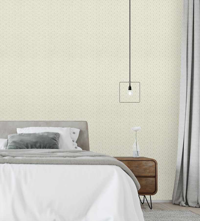 Papel pintado telar de mali lino beige textura ancestral  Agra Woven 685095