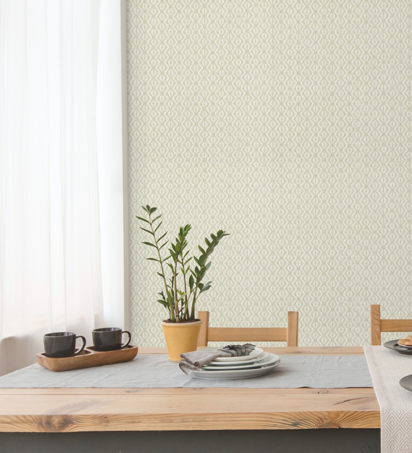 Papel pintado telar de mali lino beige textura ancestral  Agra Woven 685095