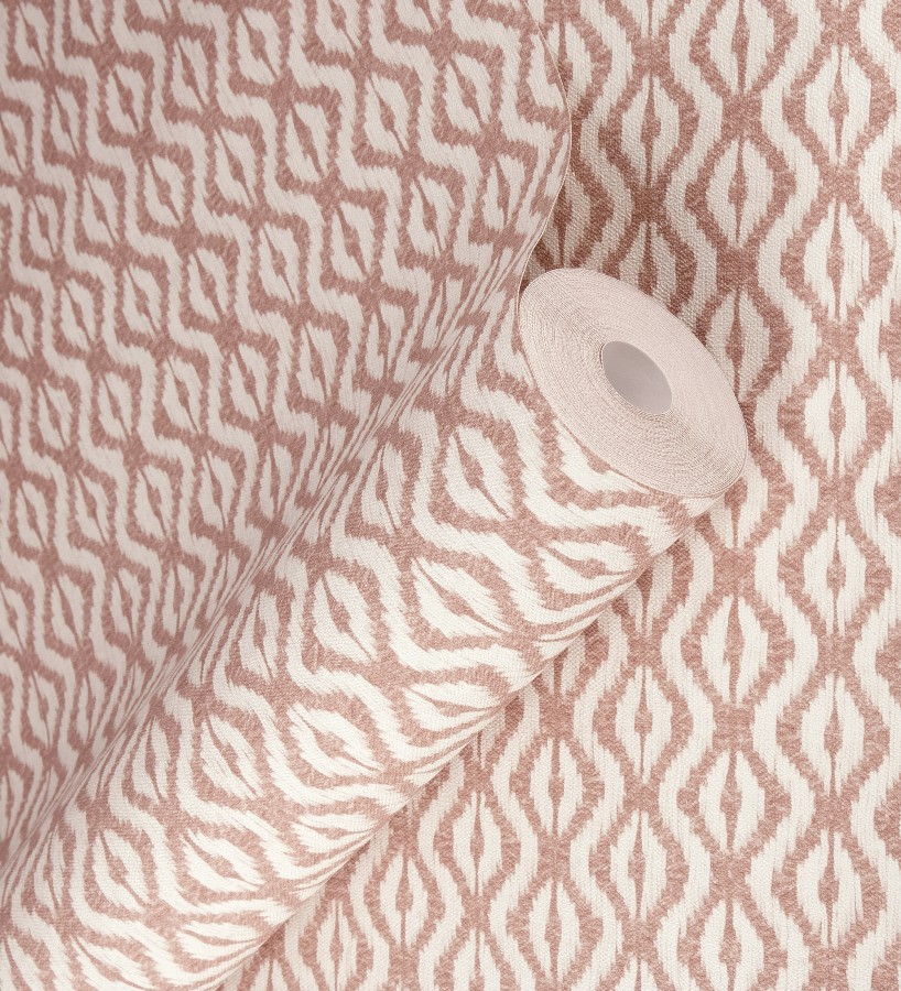 Papel pintado telar de mali lino rojo teja textura ancestral  Agra Woven 685096