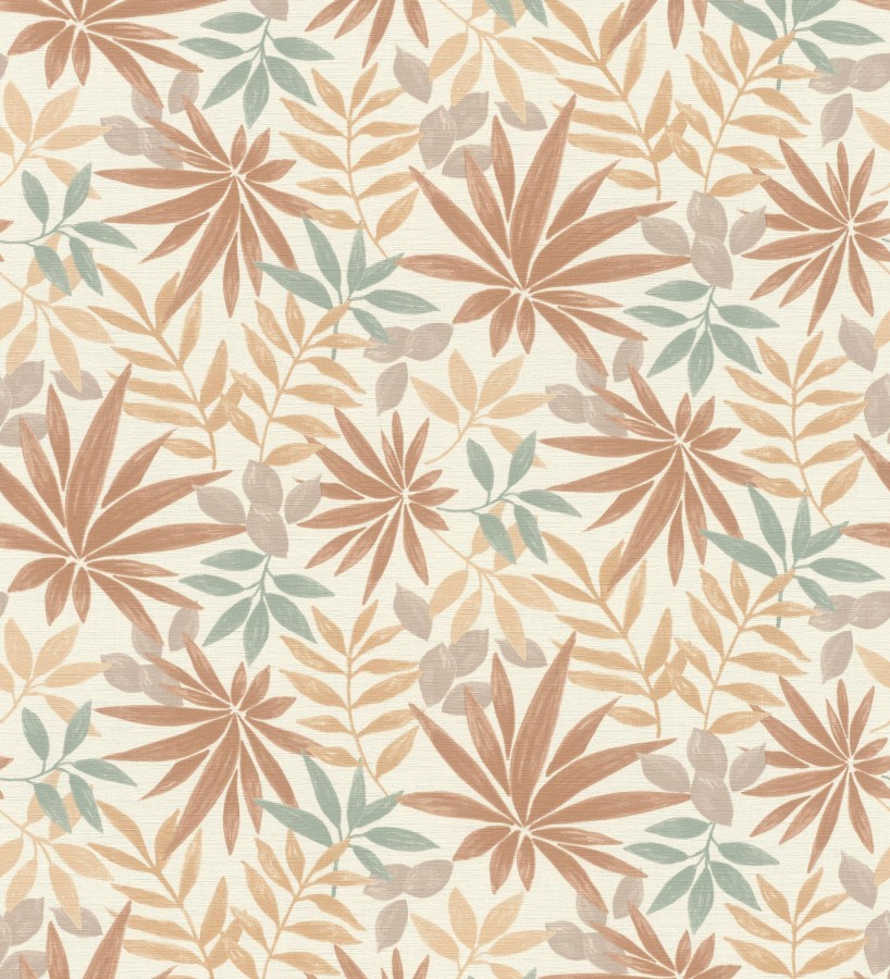 Papel pintado selva cálida textura lino natural  Saskia Modern 685109