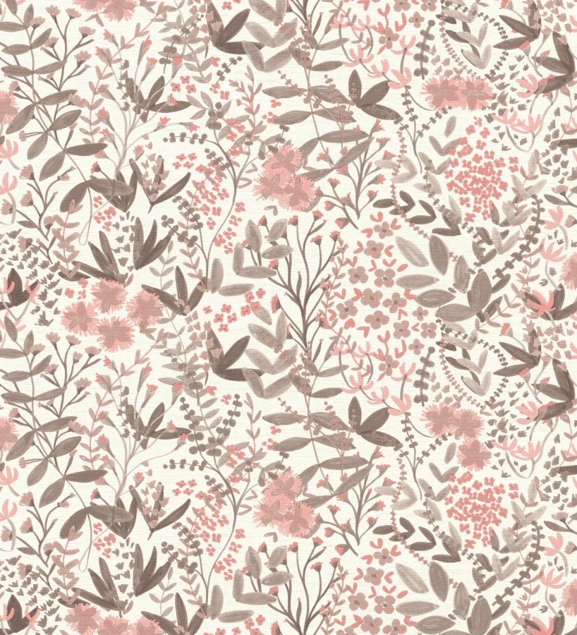 Papel pintado estilo liberty botánico rosa empolvado  Sara Pretty 685111