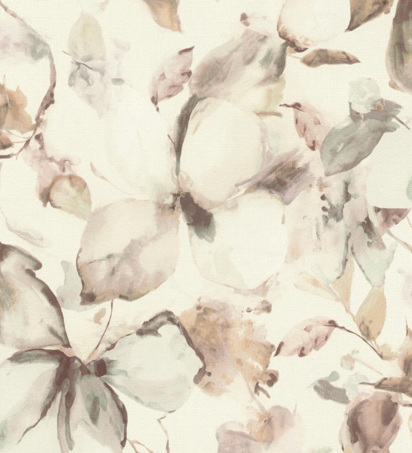 Papel pintado arte abstracto floral con acuarelas sobre lienzo texturado  Claude Watercolor 685113