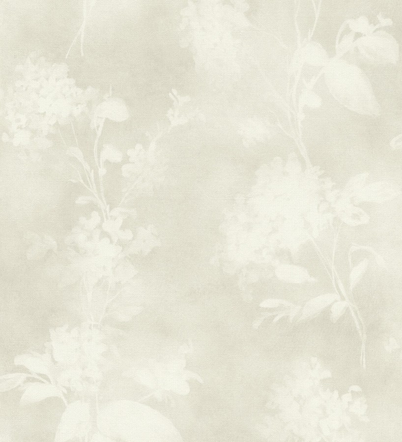 Papel pintado siluetas florales gris textura lienzo  Provence Romantic 685117