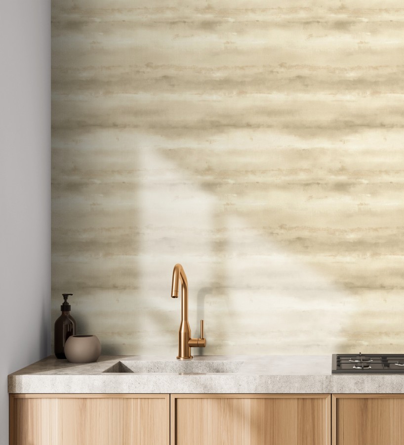 Papel pintado bruma tropical beige tostado textura lienzo  Brasilia Horizon 685120