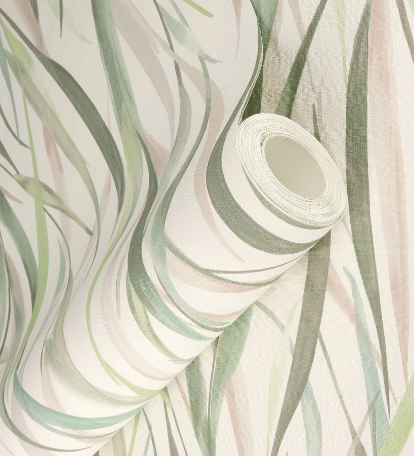 Papel pintado algas marinas acuarela tonos verdes  Carolina Bay 685127