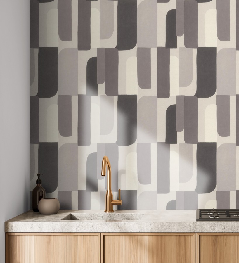Papel pintado composición geométrica de vanguardia fondo texturizado  Century Balanced 685136