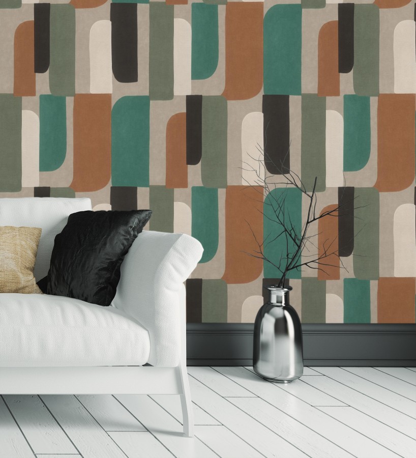 Papel pintado composición geométrica de vanguardia fondo texturizado  Century Balanced 685138