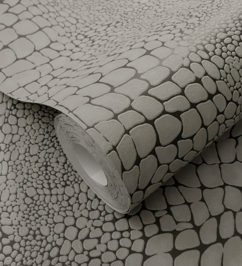 Papel pintado piel cocodrilo visón con relieve estilo animal print  Orinoco Reptilian 685140