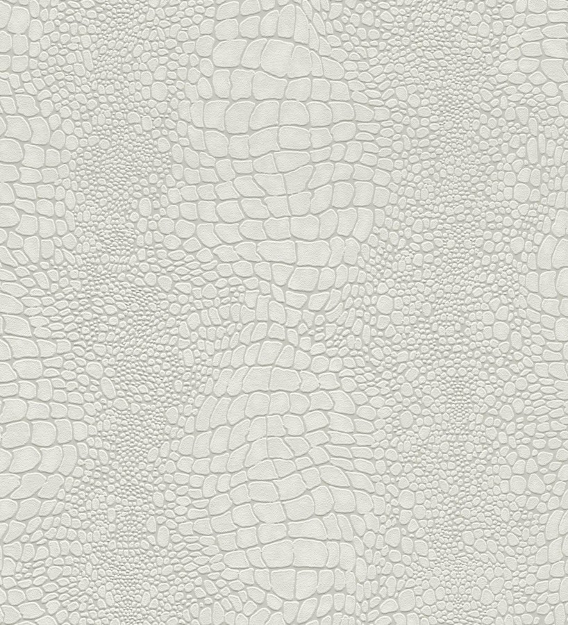 Papel pintado piel cocodrilo blanco con relieve estilo animal print  Orinoco Reptilian 685141