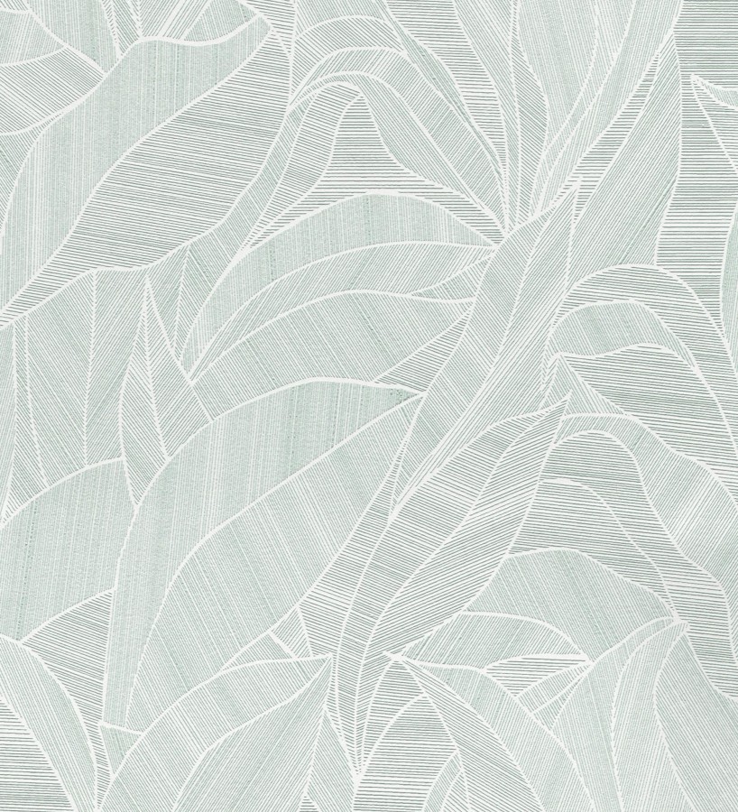 Papel pintado de hojas minimalistas con relieve color verde  Ancona Rib 685145